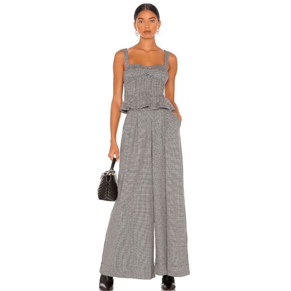 Free People Revolve Josie tie top and wide leg pants set